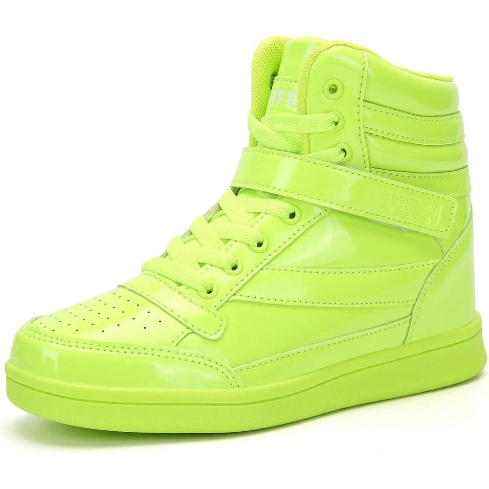 🆕 Green Hidden Wedge Sneakers 5.5cm High Top Ankle Bootie Platform Shoes Women